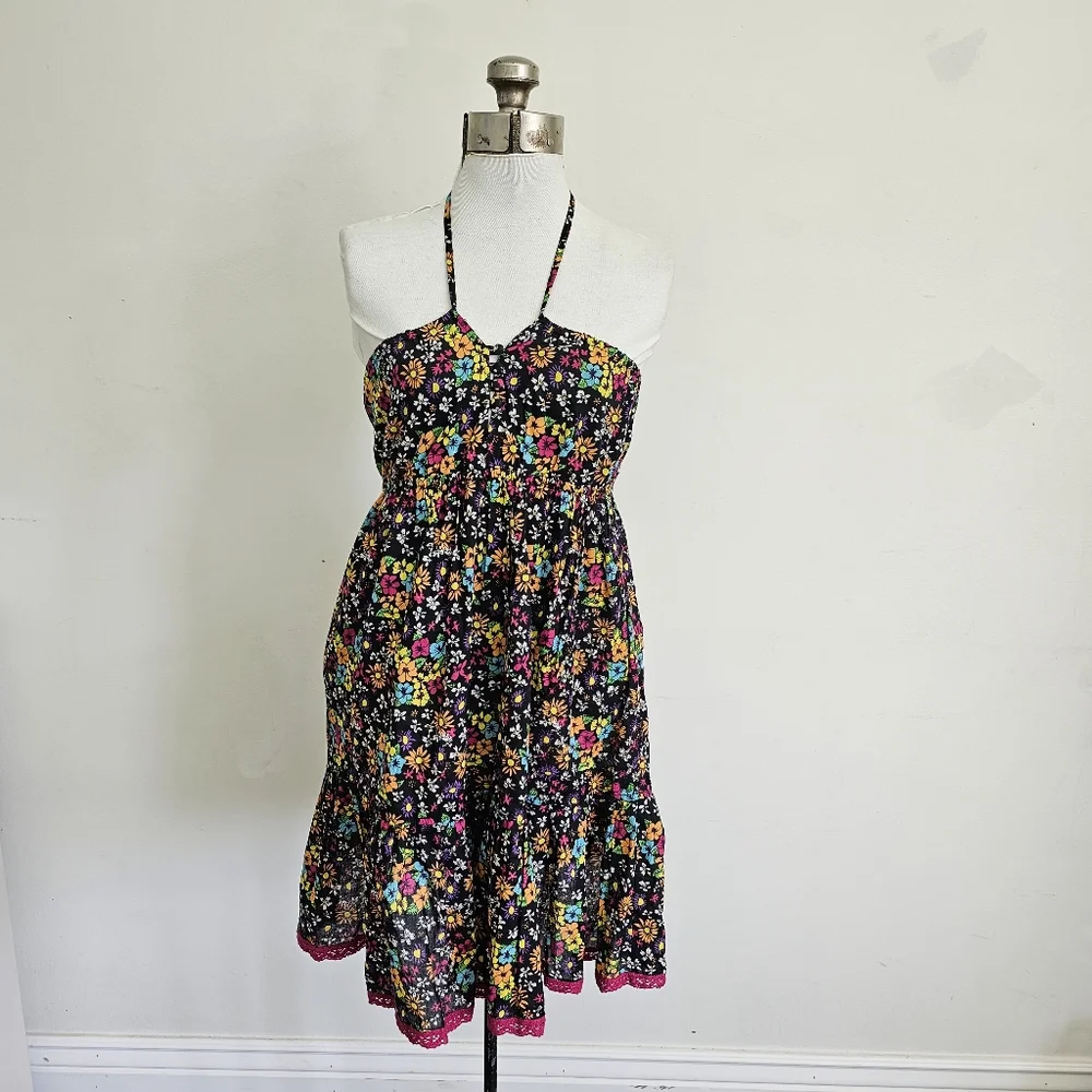 Steve Madden floral black dress size M - Picture 1 of 6